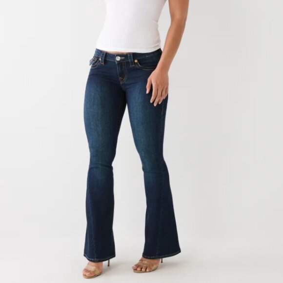True Religion Denim - True Religion Rainbow Joey low rise flare jeans size 26 dark wash long
